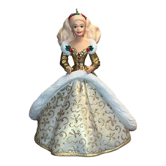 Hallmark Keepsake Ornament Holiday Barbie 1994 Second in Series Gold - Picture 1 of 7